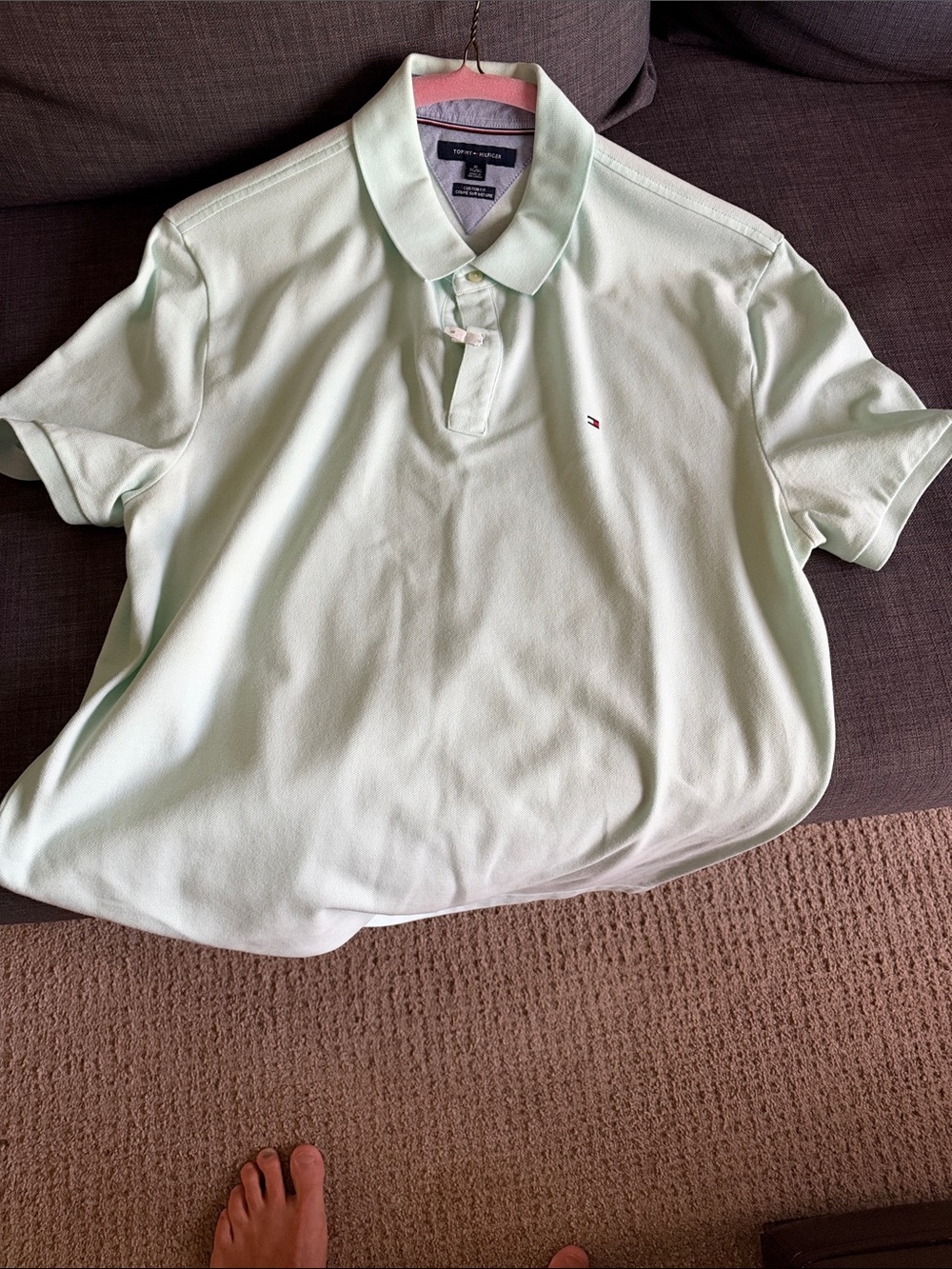 Tommy Hilfiger Men’s Mint Green Polo Shirt